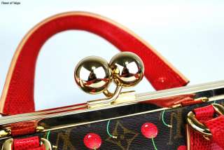 Louis Vuitton, Bags, Louis Vuitton Cherry Bag Sac Fermoir Gm Monogram Cerises  Lizard Murakami Exotic