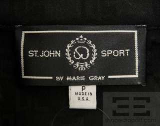 St. John Sport 2 Piece Black Monogram Jacket And Skirt Suit Size P/6 