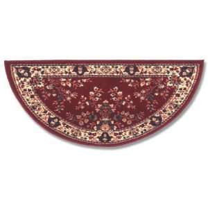   MI H 35 Oriental Hearth Rug   Large Half Round   Burgundy   Burgundy