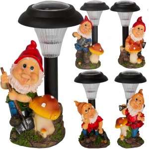 Solar Powered Outdoor LED Garden Gnome Ornament Decoration Light 