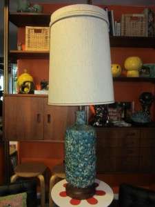HUGE DANISH MODERN THICK LAVA DRIP GLAZE LAMP MID CENTURY 60S 70S 