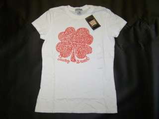 Lucky Brand Jeans T Shirt Peace Clover Small White ~  