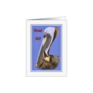  60th Birthday Card with Brown Pelican Card Toys & Games