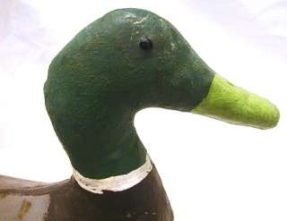   Painted Canvas over Cork DUCK DECOYS Glass Eyes 1920s Vintage Hunting