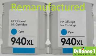 2PK HP 940XL C4907A C4903 Cyan Ink Cartridge 8000 8500  