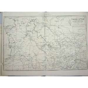  1873 WAR MAP TURKISTAN CASPIAN BRITISH INDIA KHIVA