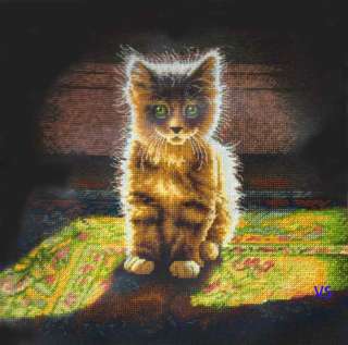Dimensions Counted Cross Stitch kit 12 x 12~ WARM AND FUZZY KITTEN 