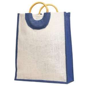  Eco Friendly Jute Shopping Bag With Cane Handles Case Pack 