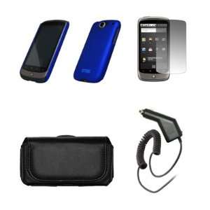  HTC Google Nexus One 1 Black Leather Carrying Case + Blue 