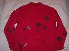 womens quacker factory red denim jacket floral design s quick
