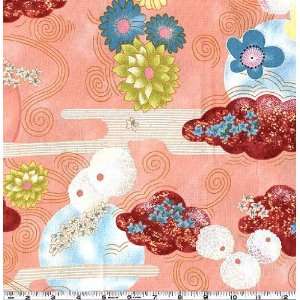   45 Wide Sakura Persimmon Fabric By The Yard Arts, Crafts & Sewing