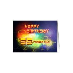   swirling lights Birthday Card, 55 years old Card Toys & Games