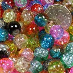   Mix 2 tone Crackle Lampwork Glass Round Beads 8mm ~ Jewelry Findings