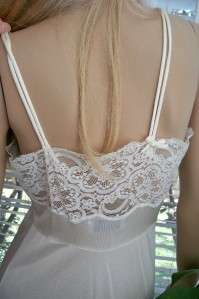 BRIDAL Vintage Lacy SHEER Nylon Chiffon Nightgown Robe Negligee 