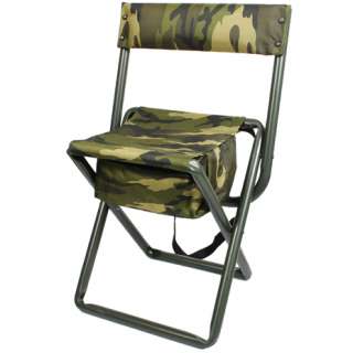 Military Camping Deluxe Woodland Camouflage Folding Chairs w/Pouch 