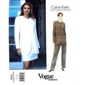 1553 Sewing Pattern American Designer Calvin Klein Misses Jacket Skirt 