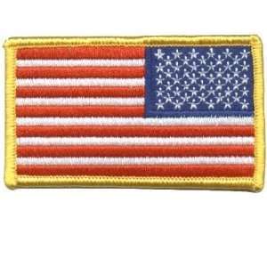   STATES US FLAG Gold REVERSE Biker Vest Patch 
