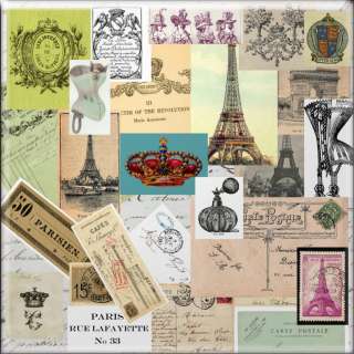French Vintage Ephemera Art Decoupage stamping Image Collection  