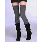 L0011#Punk Ultra Thigh High Opaque Warm Stocking Socks Grey