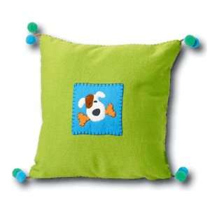 Dog Blue and Green Pillow 