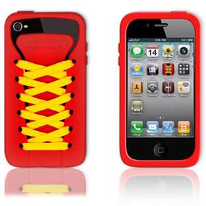 Playhello iShoes Sporty Silicone Case for iPhone 4 Red  