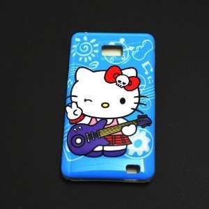  hello kitty play guitar blue case for samsung galaxy s2 