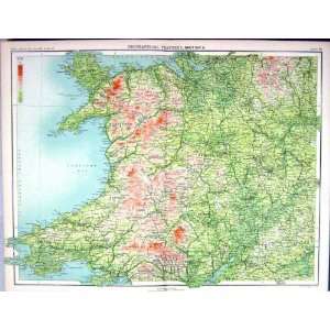  Bartholomew Map England 1891 Orographical Features Wales 