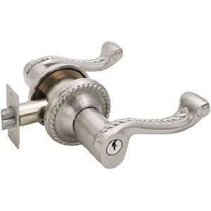 Emtek RL US15 Satin Nickel Rope Keyed Entry Lever with Your Choice of 