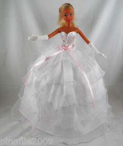 Fashion Handmade Wedding Dress Clothes For Barbie Doll  