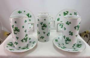 Vintage  Shamrock Porcelain Irish Coffee Espresso Cups 