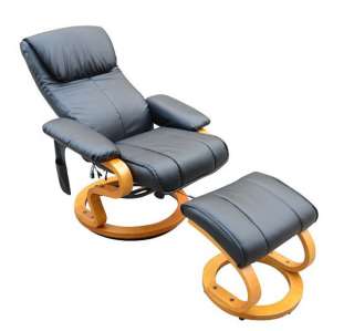 AOSOM Black Leather PU TV Office Recliner Vibrating Massage Chair With 