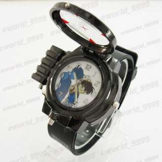 Black Stainless quartz laser jelly Wrist watch EM463B  