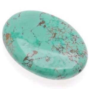  Large Turquoise Oval Pendant Bead 24 x 35mm (Stabilized 