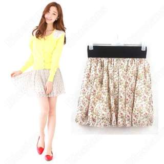 Girls Sweet Lady Waist Chiffon Cute Mini Skirt Floral Leopard Dots 