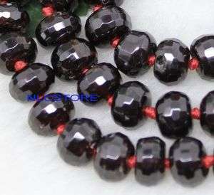5mm natural facet roundel garnet beads necklace gem  