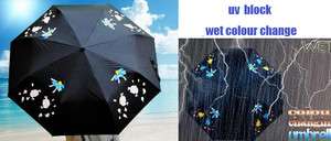 37UV Blocking Adult Umbrella Color Change Folding New  