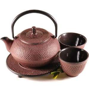  Cast Iron Tea Set Round Traditional Red 15 Fl. Oz #Ts1005r 