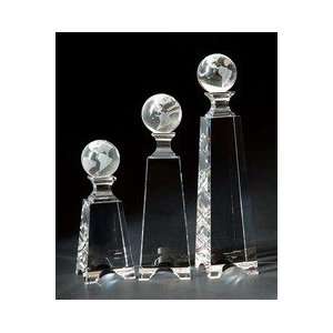  Crystal Globe Monument Tower Crystal Award   Medium