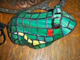 Leaded Stained Glass Frog Lamp Accent Light  