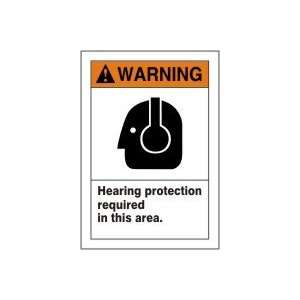  WARNING Labels HEARING PROTECTION REQUIRED IN THIS AREA (W 