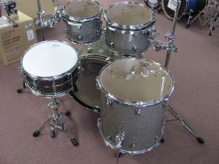   Keystone Drum Set Pewter Glass Glitter with Black Beauty Snare Drum