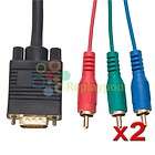   Feet 1M Black 15 Pin VGA to 3 RCA Component Y/Pr/Pb Cable For HDTV