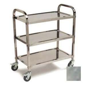Shelf Knockdown Stainless Steel Utility Cart 400 Lbs. Capacity 17 3/4 