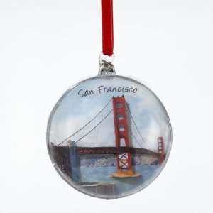 Pack of 6 San Francisco Golden Gate Bridge Christmas Disk Ornaments 4
