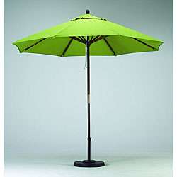 Round 9 foot Lime Green Hard Wood Patio Umbrella  