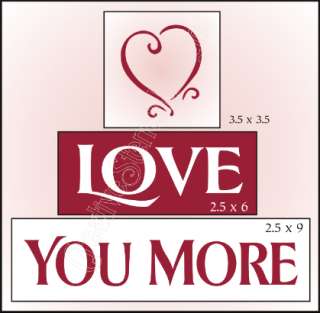 New Stencil Trio #T55 ~ Love You More with Pink Heart topper design by 