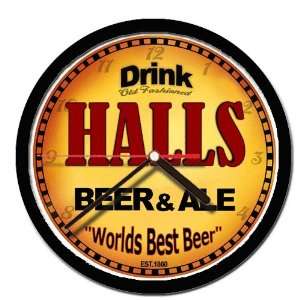 HALLS beer and ale cerveza wall clock