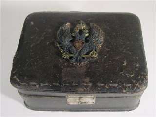 Antique Russian Box Imperial Eagle Faberge Romanov RARE Bronze Enamel 
