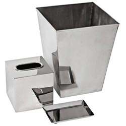 Polished Stainless Steel Bathroom Accessory Set  