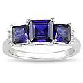   Sapphire and 1/10ct TDW Diamond Ring (I J, I2 I3)  
